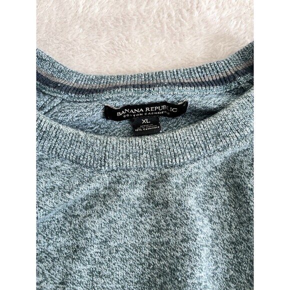 BANANA REPUBLIC XL Cotton Cashmere Crewneck Gray Lightweight Sweater Pullover - Picture 2 of 9